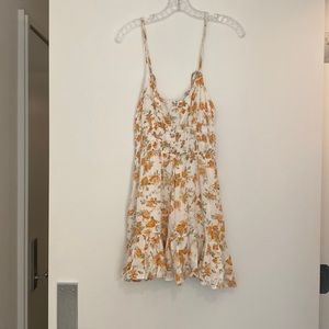 Mink pink mini dress with orange flowers